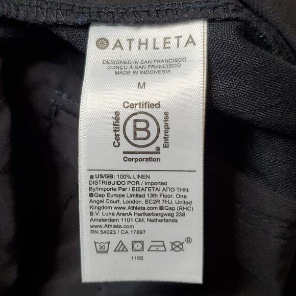 Athleta Women's Size M Retreat High Rise Linen Ankle Pant Black 658556 - Picture 8 of 9